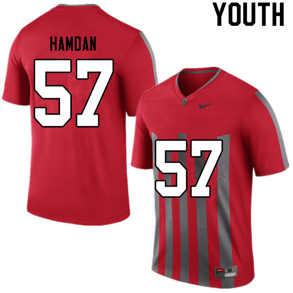 Youth #57 Zaid Hamdan Ohio State Buckeyes College Football Jerseys Sale-Retro